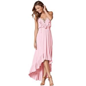 Lovely high-low baby pink dress